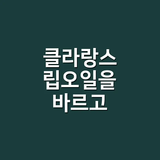 클라랑스 립오일을 바르고 손끝까지 봤더니 - 요약
