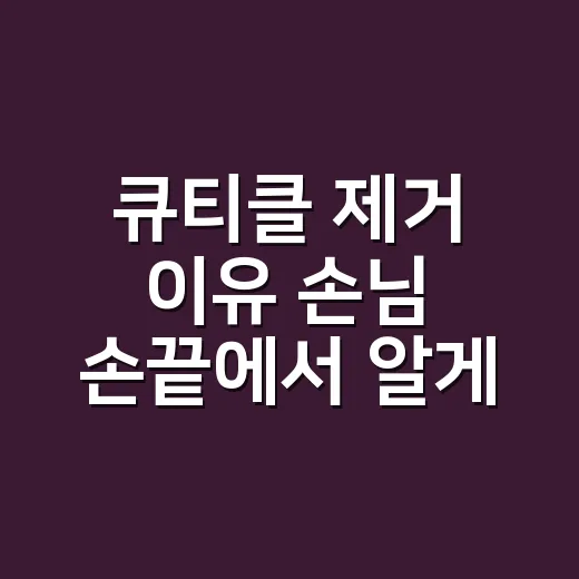 큐티클 제거 이유 손님 손끝에서 알게 됐어요 - 요약