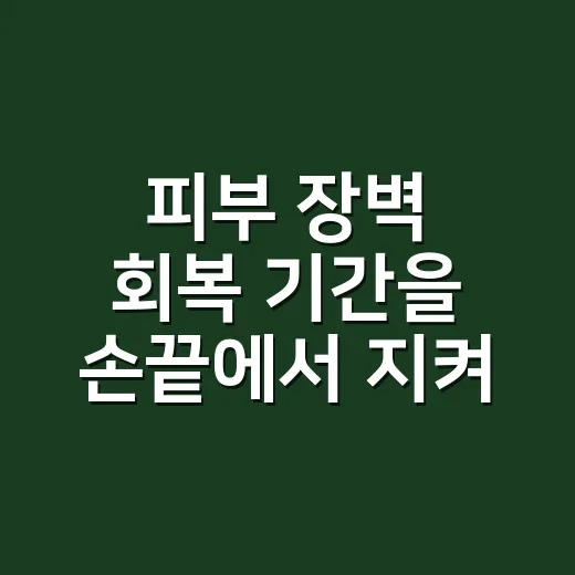 피부 장벽 회복 기간을 손끝에서 지켜봤더니 - 요약
