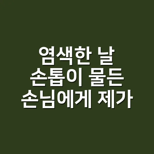 염색한 날 손톱이 물든 손님에게 제가 한 말 - 요약