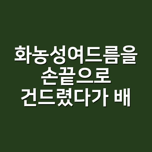 화농성여드름을 손끝으로 건드렸다가 배운 것 - 요약