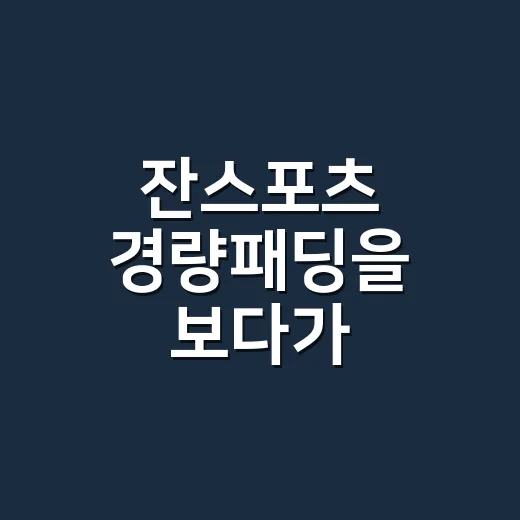 잔스포츠 경량패딩을 보다가 손끝부터 떠올랐다 - 요약