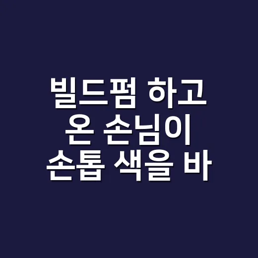 빌드펌 하고 온 손님이 손톱 색을 바꾼 이유 - 요약