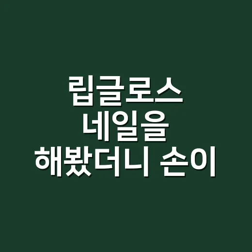 립글로스 네일을 해봤더니 손이 달라 보였다 - 요약