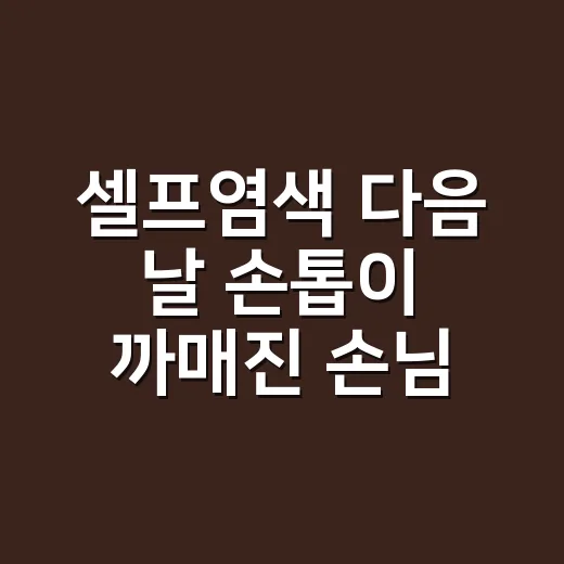 셀프염색 다음 날 손톱이 까매진 손님 이야기 - 요약