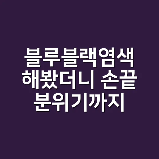 블루블랙염색 해봤더니 손끝 분위기까지 달라졌다 - 요약