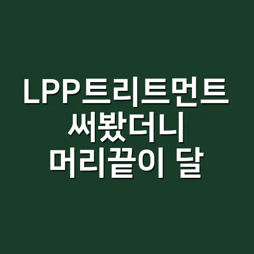 LPP트리트먼트 써봤더니 머리끝이 달라졌다 - 요약