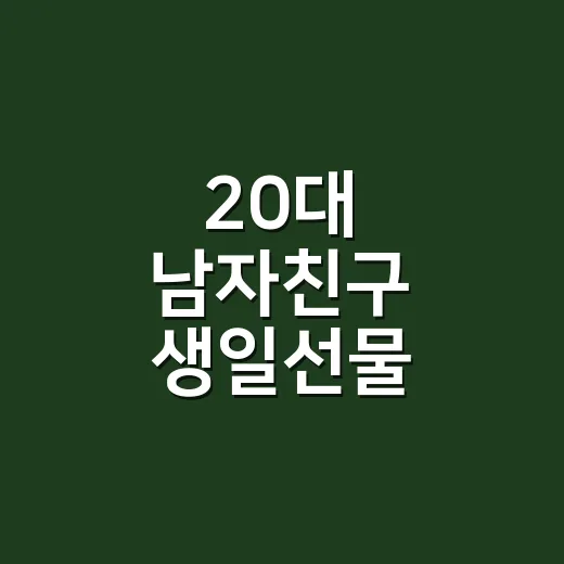 20대 남자친구 생일선물 고르는 방법, 예산별로 실패 줄이려면 이렇게 - 요약