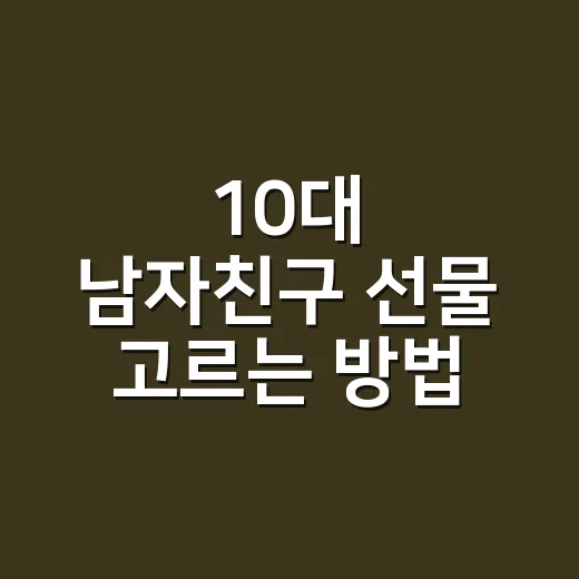 10대 남자친구 선물 고르는 방법, 예산별로 실패 줄이려면 이렇게 - 요약