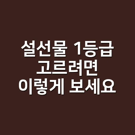 설선물 1등급 고르려면 이렇게 보세요