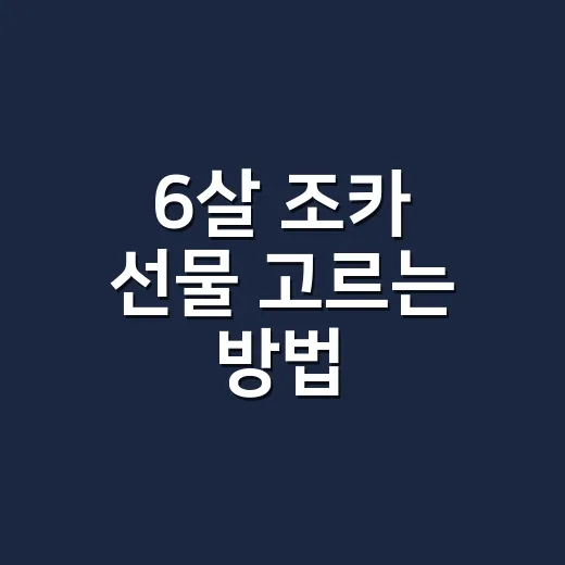 6살 조카 선물 고르는 방법, 장난감보다 먼저 봐야 할 기준 - 요약