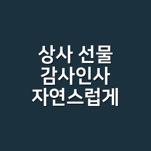 상사 선물 감사인사 자연스럽게 전하는 방법 - 요약