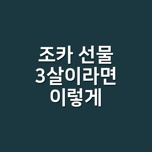 조카 선물 3살이라면 이렇게 고르세요 - 요약