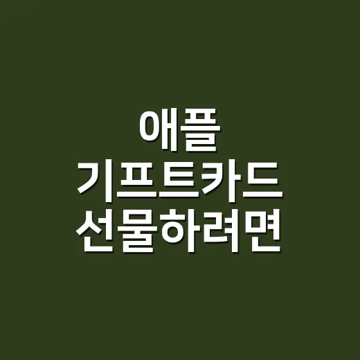 애플 기프트카드 선물하려면 먼저 확인할 것 - 요약