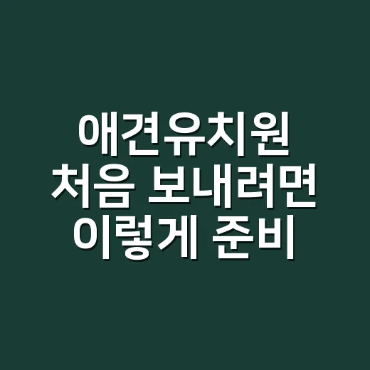 애견유치원 처음 보내려면 이렇게 준비하세요 - 요약