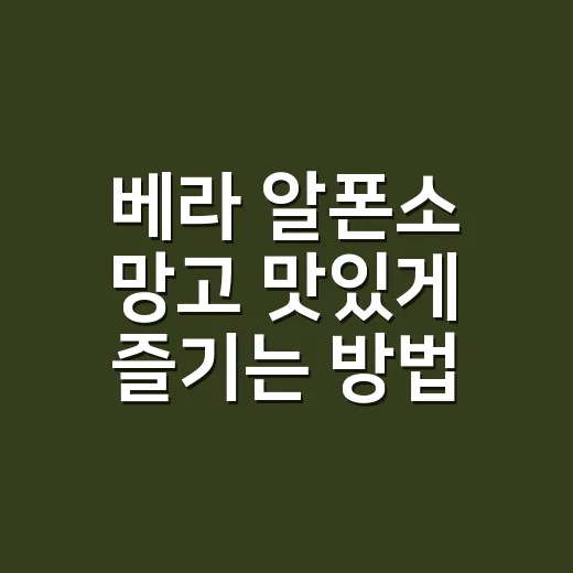 베라 알폰소 망고 맛있게 즐기는 방법, 주문 전에 알면 좋은 포인트