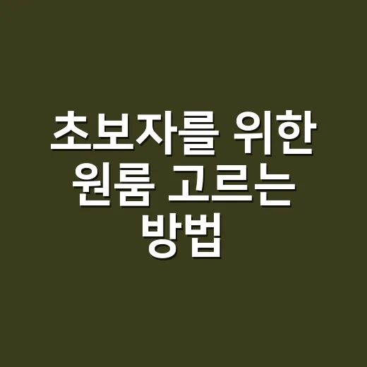 초보자를 위한 원룸 고르는 방법, 계약 전에 꼭 확인할 것들 - 요약