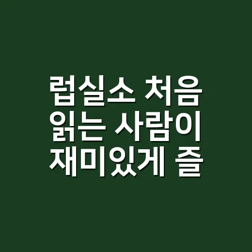 럽실소 처음 읽는 사람이 재미있게 즐기는 방법 - 요약
