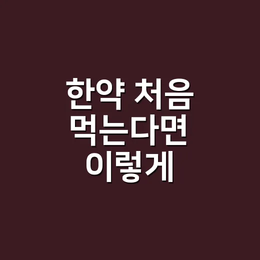 한약 처음 먹는다면 이렇게 준비하는 방법 - 요약