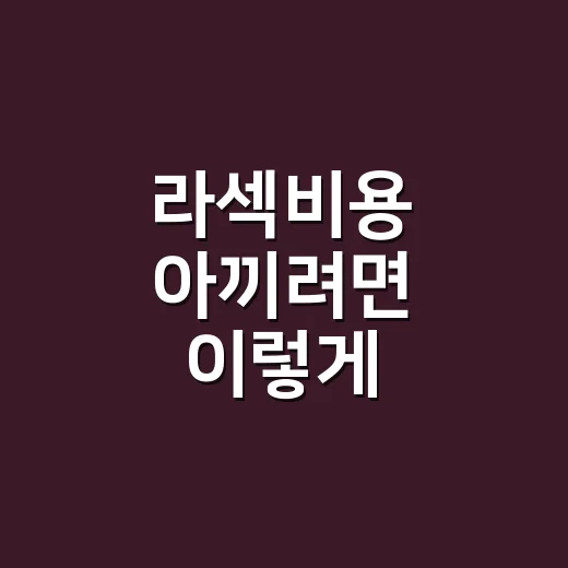 라섹비용 아끼려면 이렇게 비교하면 됩니다 - 요약