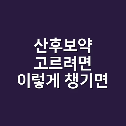 산후보약 고르려면 이렇게 챙기면 편해요 - 요약