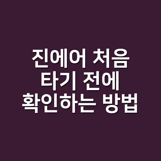 진에어 처음 타기 전에 확인하는 방법 - 요약
