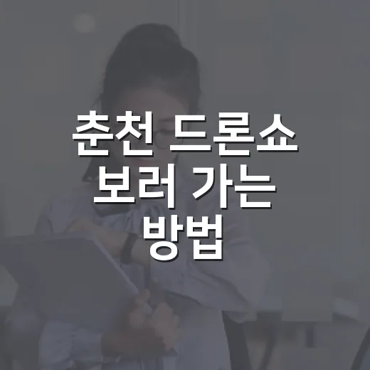 춘천 드론쇼 보러 가는 방법, 시간·명당·준비물까지 챙기기 - 요약