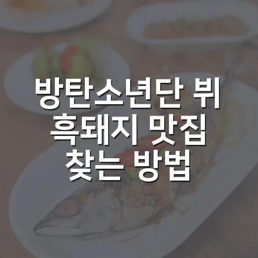방탄소년단 뷔 흑돼지 맛집 찾는 방법, 팬이라면 이렇게 확인하세요 - 요약