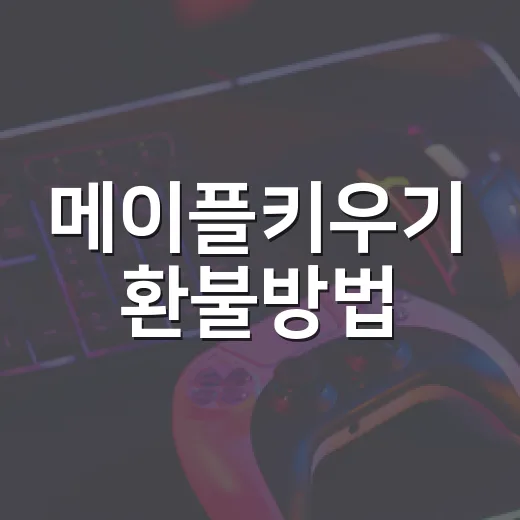 메이플키우기 환불방법, 결제 경로별로 직접 신청하는 방법 - 요약