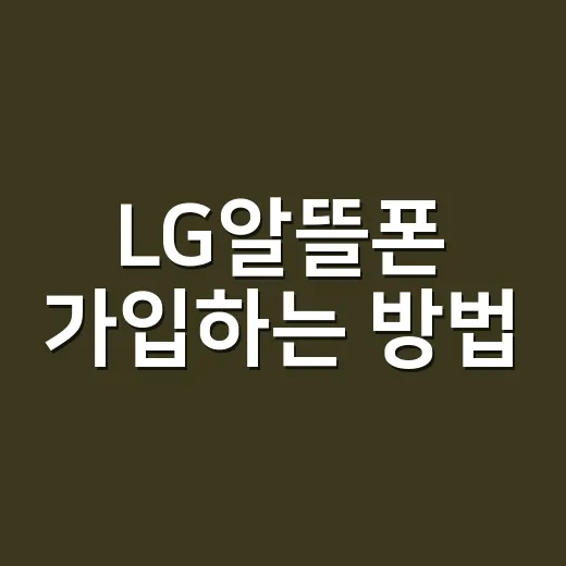 LG알뜰폰 가입하는 방법, 요금제 고를 때 이렇게 보면 편해요 - 요약