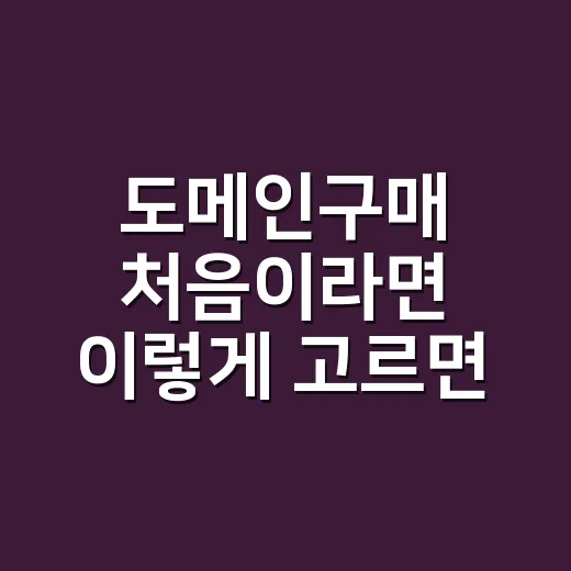 도메인구매 처음이라면 이렇게 고르면 실패 확률 줄이는 방법 - 요약