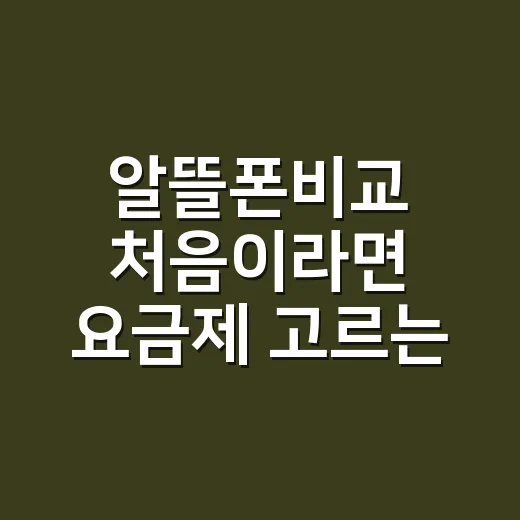 알뜰폰비교 처음이라면 요금제 고르는 방법 - 요약