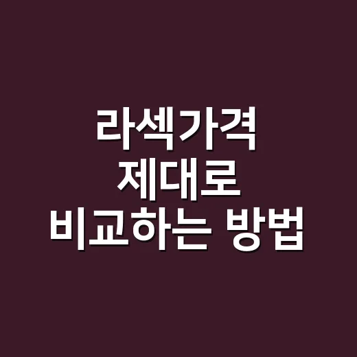 라섹가격 제대로 비…