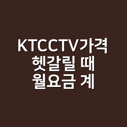 KTCCTV가격 헷…