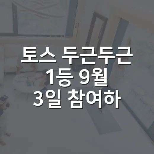 토스 두근두근 1등 9월 3일 참여하려면 이렇게 확인하세요 - 요약