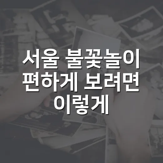 서울 불꽃놀이 편하게 보려면 이렇게 준비하세요 - 요약