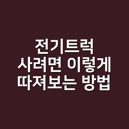 전기트럭 사려면 이렇게 따져보는 방법 - 요약