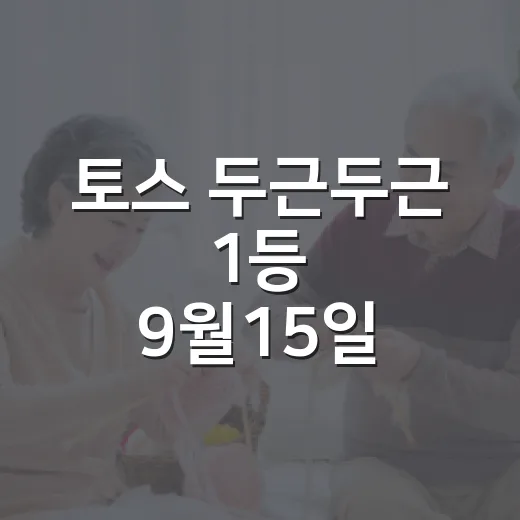 토스 두근두근 1등 9월15일 확인하는 방법, 헷갈릴 때 이렇게 보면 됩니다 - 요약