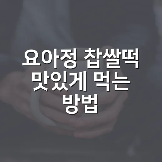 요아정 찹쌀떡 맛있게 먹는 방법, 토핑 조합은 이렇게 고르면 실패가 적어요 - 요약