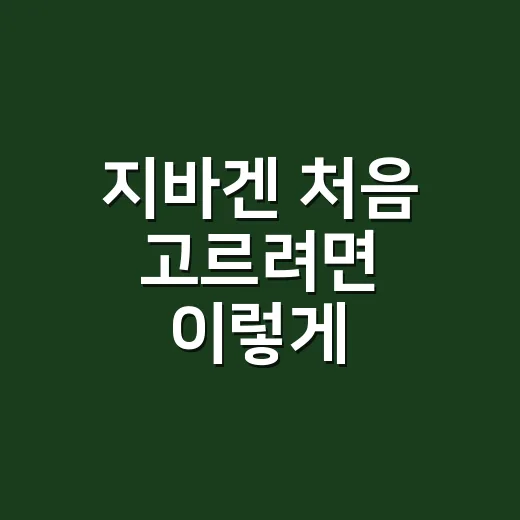 지바겐 처음 고르려면 이렇게 따져보세요 - 요약