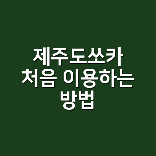 제주도쏘카 처음 이용하는 방법, 공항 도착 전 체크할 것들 - 요약