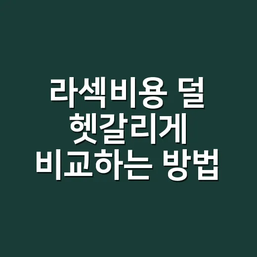 라섹비용 덜 헷갈리게 비교하는 방법, 초보자는 이렇게 보세요 - 요약