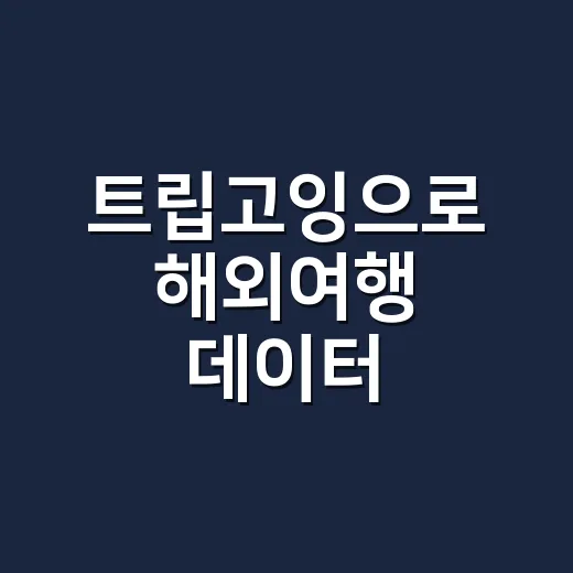 트립고잉으로 해외여행 데이터 준비하는 방법 - 요약