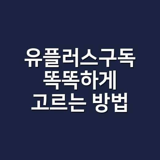 유플러스구독 똑똑하게 고르는 방법, 월 구독료 새는 돈 줄이려면 이렇게 - 요약