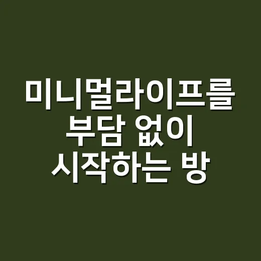 미니멀라이프를 부담 없이 시작하는 방법 - 요약