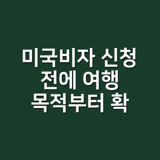 미국비자 신청 전에 여행 목적부터 확인하는 방법 - 요약