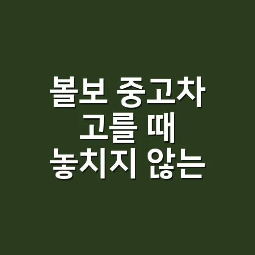 볼보 중고차 고를 때 놓치지 않는 확인 방법 - 요약