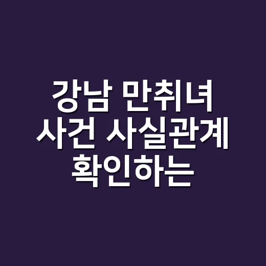 강남 만취녀 사건 사실관계 확인하는 방법 - 요약