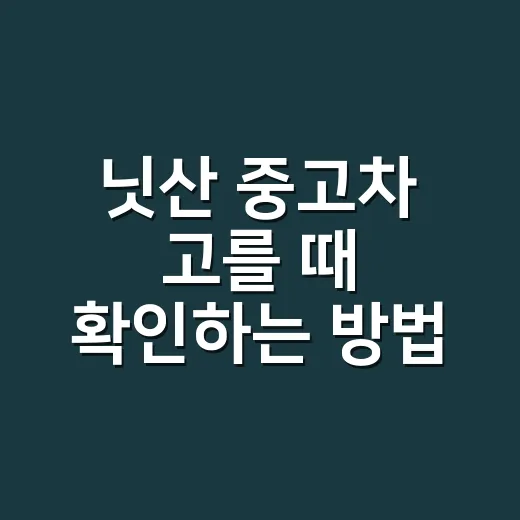 닛산 중고차 고를 때 확인하는 방법 - 요약