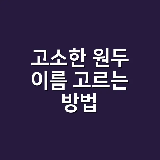 고소한 원두 이름 고르는 방법, 집에서 실패를 줄이려면 이렇게 보세요 - 요약